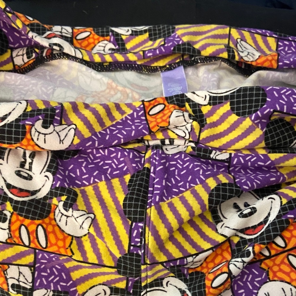 Mickey Mouse Patterned Leggings- Purple, Yellow, Orange, Black